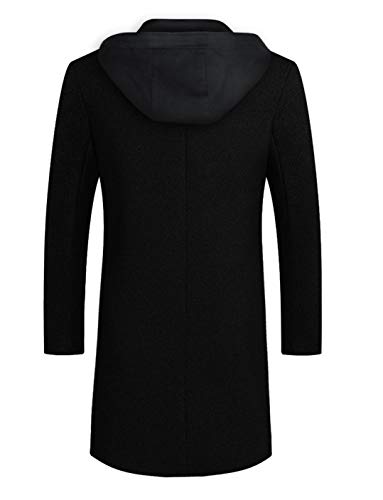 iCKER Mens Trench Coat Winter Wool Blend Jacket Overcoat Long Top Coat Warm Pea Coat2