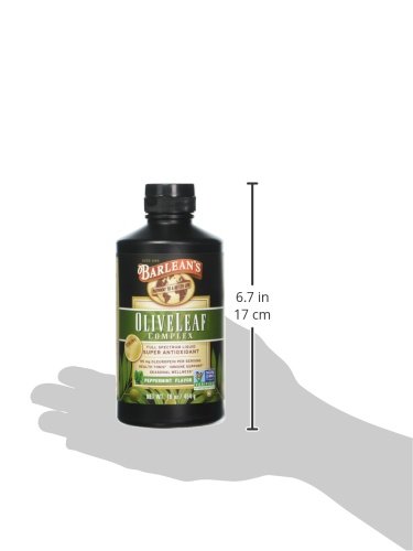 Barlean's Peppermint Olive Leaf Complex Supplement With 95 Mg Oleuropein - Non-Gmo, Sustainably Sourced, Kosher – 16 Oz… #TOP7
