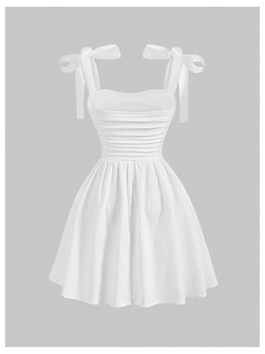 Floerns Girl's Tie Shoulder Sleeveless Cami Midi Dress Flare Hem Summer Dresses2