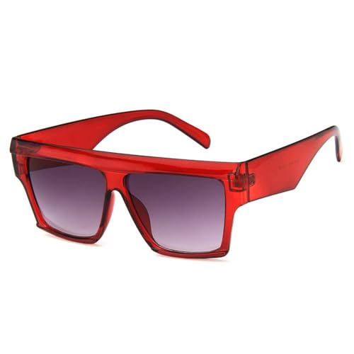 Big Sunglasses For Women Flat Top Plastic Frame Gradient Lens Oversized Sun Glasses Shades