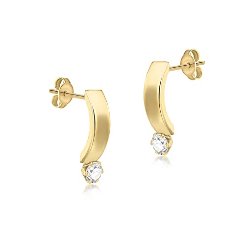 Boucles d'oreilles or jaune 9 ct Carissima en oxydes de zirconium, le cadeau d'anniversaire idéal