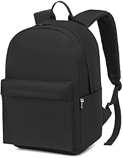 School Backpack College Rucksack Lightweight School Bag Water Resistant Stylish Casual Daypack College Travel Business Work Bag for Men Women Boys and Girls fits 15.4 Inch Laptop (Black)
