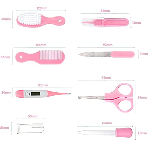 Baby Grooming Kit, Infant Safety Care Set With Hair Brush Comb Nail Clipper Nasal Aspirator Ear Cleaner,Baby Essentials Kit For Newborn Girls Boys (Pink Baby Grooming Kit) #TOP3