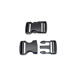 Baikeen Plastic Side Release Buckles,15mm/20mm/25mm/32mm/38mm/50mm Heavy Duty Plastic Buckle Clips Belt Snap Backpack Buckle Replacement Dual Adjustable No Sewing(38mm,2sets)