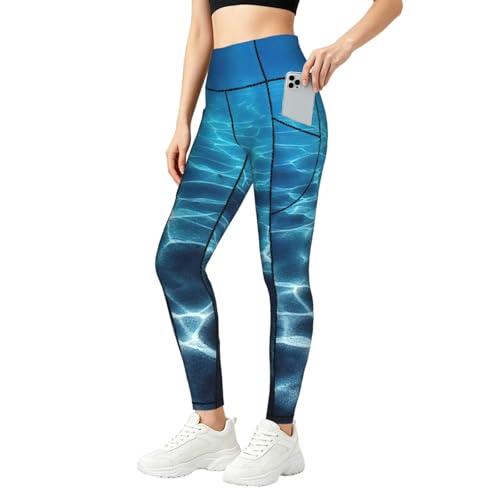 Conjuntos de entrenamiento para mujer con leggings azul de moda estampados