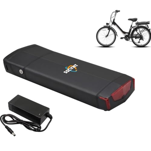 Batería trasera de litio 36V 13Ah para bicicleta eléctrica de montaña con luz de seguridad