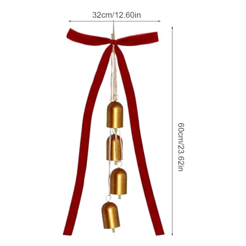 Lazos de Navidad decorativos con campanas para guirnalda de arañas y paredes de patio 6