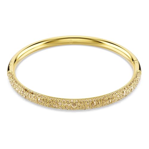 Swarovski Brazalete Sublima, con Cristales Redondos en Tono Oro de Diferentes Tamaños en la Sección Superior y Pavé Nieve, Colección Sublima, Baño en Tono Oro, Tono Dorado
