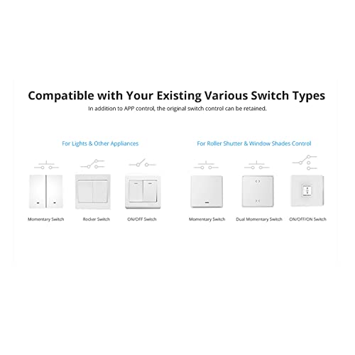 Interruttore Tapparelle WiFi, Dual R3 MINI Modulo Comando per Tapparelle Elettriche, Controllo Vocale con Alexa e Google Home, Dual Relay Module Misurazione della potenza Via EWeLink 100-240V/15A