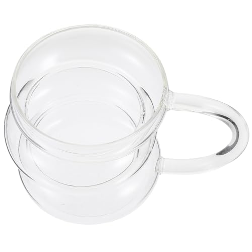DRESSOOS Vaso de Vidrio Ondulado Transparente para Leche Café Cerveza y Vino Taza Compacta para Hogar Bar Restaurante y Fiesta