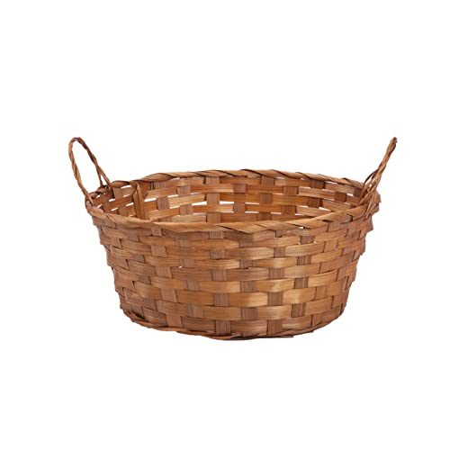 Package of 10 Bamboo Wicker Hampers With Handles Gift Hampers Retail Display Tray Bread Basket (Brown)