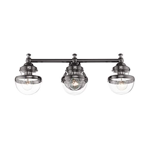 Image of Livex Lighting 3 Light Polished Black Chrome Bath Vanity,17413-46