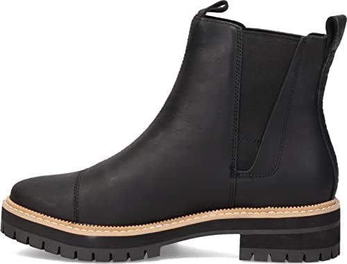 TOMS Women's Dakota Chelsea Boot, Water Resistant Black Leather, 8.5 | Image 2