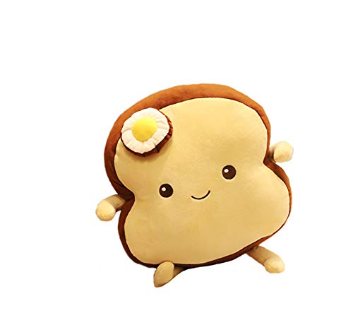 LAARNT Peluche de Pan de Simulación en Rodajas Almohada de Pan Tostado con Diseño de Huevo Escalfado Suave y Seguro Regalo Ideal Decoración Hogareña 25 cm Cover