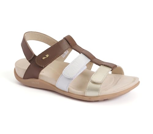 Strive Cassis   Sandalias ortopédicas para mujer con soporte de arco, sandalias cómodas de cuero totalmente ajustables para fascitis plantar, juanetes, pies hinchados, pies anchos y aprobadas por