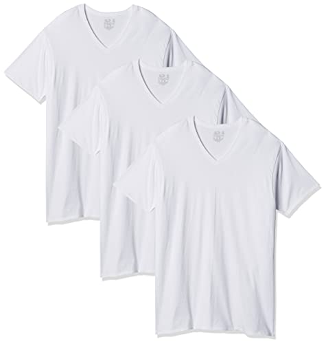 Fruit of the Loom Men's Size Big Tag-Free Underwear & -Undershirts, Tall Man-V Neck-3 Pack, Large