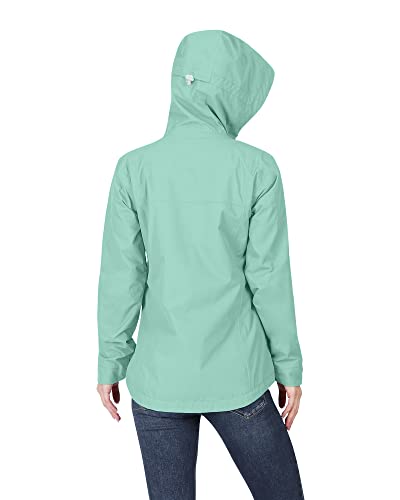 33,000ft Regenjacke Damen Wasserdicht Outdoorjacke Atmungsaktiv Herbst Übergangsjacke Leichte Jacke mit Kapuze Windbreaker zum Wandern Reisen Treking Fahrrad Mintgrün 40