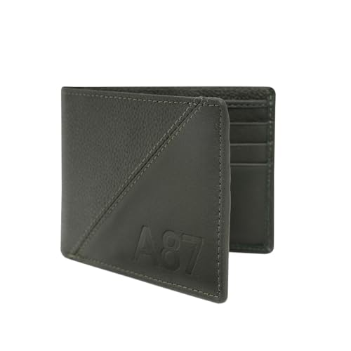 Image of Aeropostale Men's SLIMFOLD Wallet Tucson - Olive | Pebbled Leather | Formal & Minimalist Carry | Ideal for Gifting