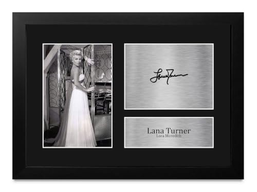 Regalos para fans de Lana Turner réplica de autógrafo enmarcado