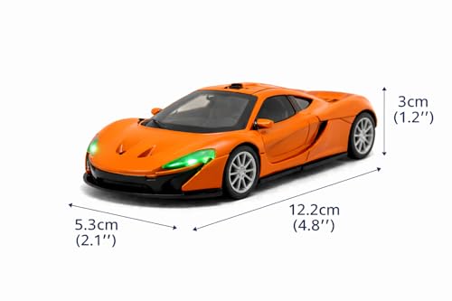 Image of Brand Conquer 1:36 Diecast Model Car with Openable Doors - Alloy Metal Toy Sports Car for Kids & Collectors, Highly Detailed Mini Vehicle for Play & Display (Mclaren 1:32 Orange)