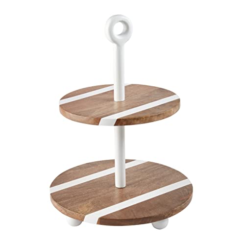 Mud Pie Wood Strap Tiered Server; 18