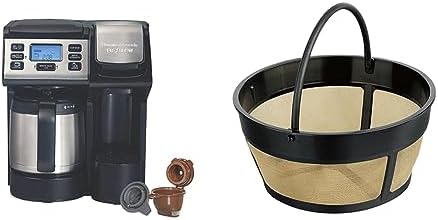 Hamilton Beach FlexBrew Trio 2-Way Coffee Maker, Compatible with K-Cup Pods or Grounds, Combo, Single Serve & Full & Permanent Gold Tone Filter, Fits Most 8 to 12-Cup Coffee Makers Hamilton Beach FlexBrew Trio 2-Way Coffee Maker, Compatible with K-Cup Pods or Grounds, Combo, Single Serve & Full & Permanent Gold Tone Filter, Fits Most 8 to 12-Cup Coffee Makers