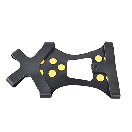 SH-RuiDu 1 Pair 10-Stud Ice & Snow Grips, Wear-Resistant Over Shoe Slip-on Stretchy Spikes Crampons for Climbing Tool