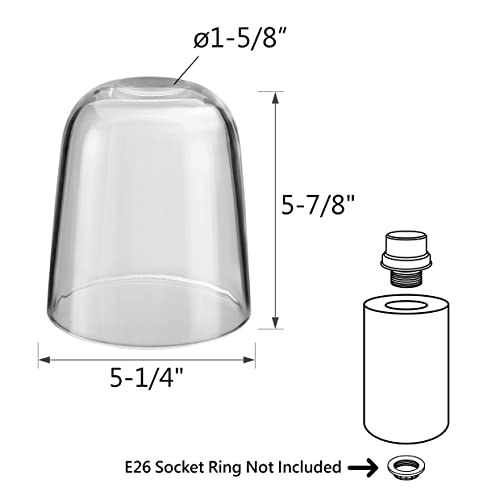 Image of Aspen Creative 23626-60-3, Clear Glass Shade for Lighting Fixture /Vanity Light /Wall Light, Size: 5-1 /4 inch D x 5-7 /8 inch H, 3Pcs /Pack