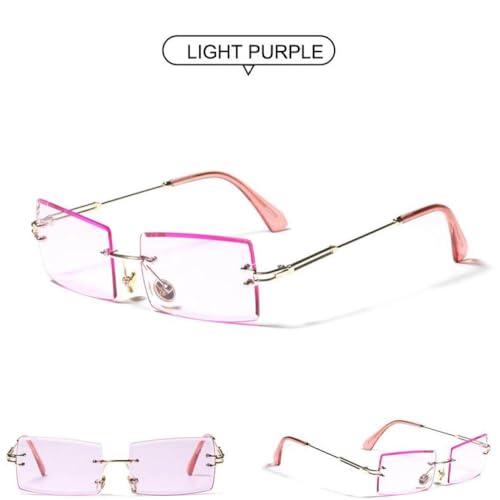 Lunettes de soleil carrées à la mode design géométrique sans bords chic