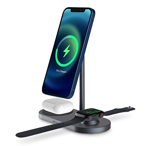 Image of Dailyobjects Surge 3-in-1 Wireless USB Type C Charger for All Qi Enabled Devices with Upto 25W Transmitter Coil-Compatible with Air Pods Pro,iPhone Se /14 /13 /12 /11 Series & All QI Enable Phones-Silver
