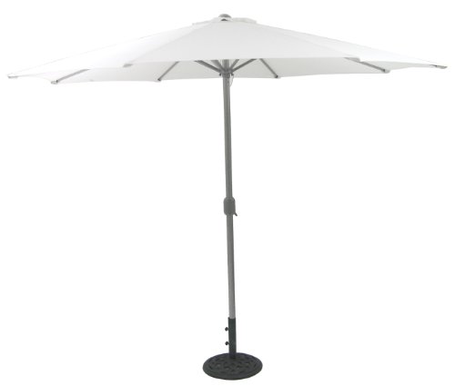 Savino Fiorenzo Ombrellone Ombrello Bar Giardino Mare Piscina Alluminio Bianco ø 3 m palo Centrale Apri e Chiudi con manovella