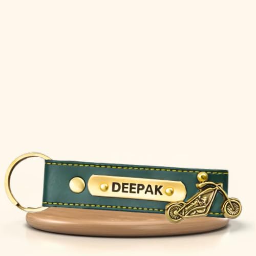 Image of Personalized Leather Keychain | Customised Leather Keychain for Men & Women | Added with Name & Charm