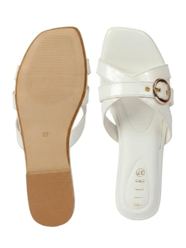 Image of ELLE Women's Criss-Cross Patent Multi-Strap Square-Toe Sandal