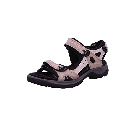 ECCO Women's Yucatan Sport Sandal, Atmosphere/Ice White/Black Nubuck, 10-10.5