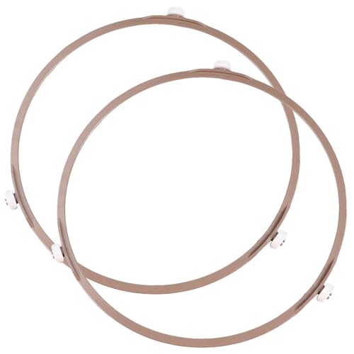 SHINEOFI 2 Piezas Anillo de Soporte para Microondas Estructura Sólida y Material Pp Marrón para Bandeja Giratoria de Vidrio que Mantiene el Plato Equilibrado
