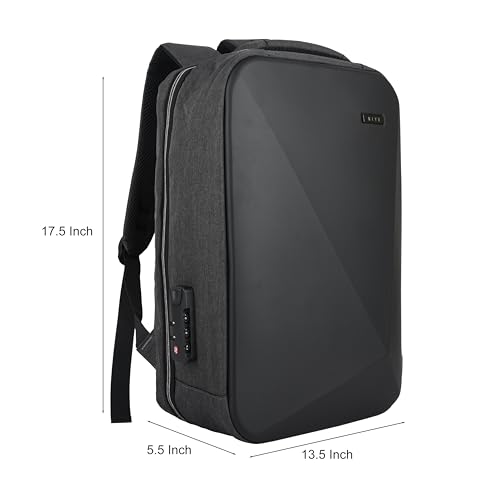Image of NIYX Roberto Built-in USB Port BackPack | Number Locking, Multi Compartment, 21 Litre Hard Shell Shoulder Laptop Bagpack | Office, Travel & College Backpack | School Backpack For Kids