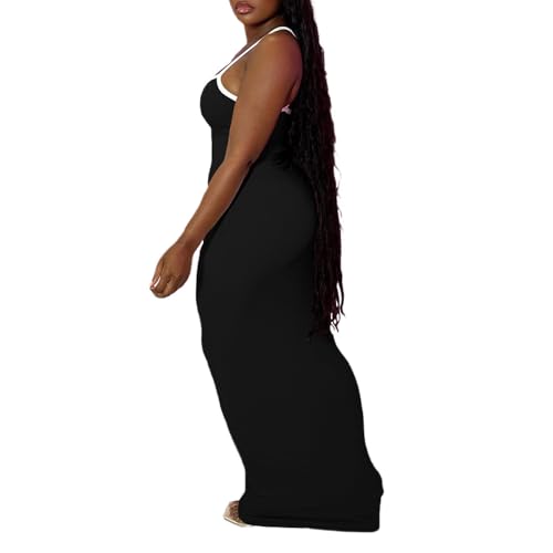 PINSV Women Summer Long Dress Casual Slip Sexy Slim Sleeveless Bodycon Maxi Dresses for Women3