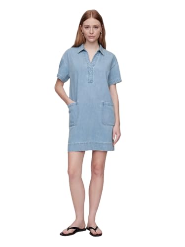 Robe en jean col popover GAP pour femme avec finitions denim de qualité
