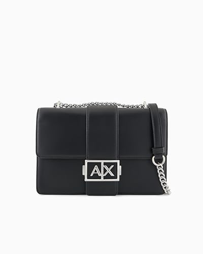 Armani Exchange Jodie pour femme, durable, avec sangle de chaîne, noir, Noir, Taille unique