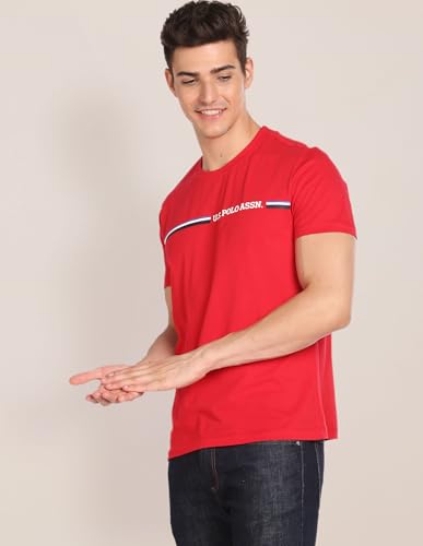 Image of U.S. Polo ASSN. Knitted Cotton T-Shirts for Men - 100% Cotton, Breathable & Comfortable, Half Sleeves Mens Casual T Shirts