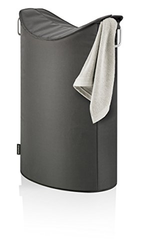 blomus -FRISCO - kosz na pranie antracytowy, 65 l, z dwoma praktycznymi uchwytami do noszenia, wysokiej jakości włókna syntetyczne, modne wzornictwo, nowoczesny kosz na pranie (wys. / szer. / głęb.):