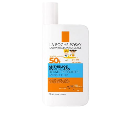 Protección Solar, Beauty Anthelios UVMUNE 400 Dermo-Pediatrics Fluido Invisible FPS 50+ 50ml. Protector solar de rostro para niños. Para piel sensible. Sin color