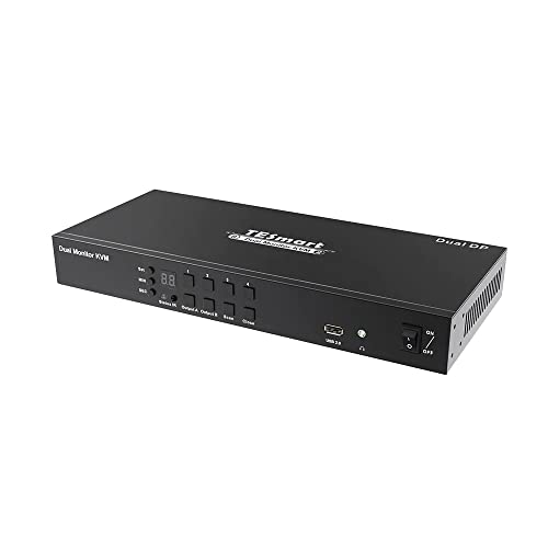 TESmart 4x2 KVM Switch DisplayPort Dual Monitor, 4 puertos KVM