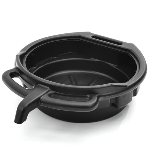 DKIEI 15L Oil Drain Pan With Spout Black Plastic Oil Change Pan for Car Garbage Motorbike