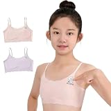 [MACITEET] スポーツブラ ジュニアブラ 小学生 【嫌がらない初めてのブラ】2枚セット ブラ ノンワイヤー シームレス 透け防止 ズレない ムレない 接触冷感 吸汗速乾 通気性 制服対応