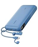 Belkin Portable Charger, USB-C Power Bank 20,000mAh w/ 2X USB-C Ports & 1x A Port, Digital Battery Display, 20W Charging - iPhone 17, Air, Pro, Samsung Galaxy S25, Pixel 10, iPad, & More - Blue