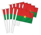 25 PCS Burkina faso Handheld Small Flag, Burkina Faso Flags Hand held Mini Decor Decoration Banner
