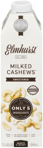 Milked Cashews, Sweetened, Plant Based, Dairy Free, Non GMO, 32 Fluid Ounces (Pack of 6)