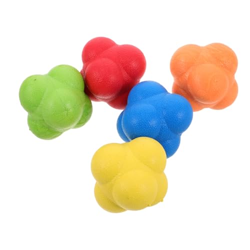 GALPADA 5 Piezas Bolas de Reacción Hexagonales de Goma Unidades para Entrenamiento de Agilidad y Coordinación -Mano Resistentes para Interior y Exterior Deportes y Mejora de