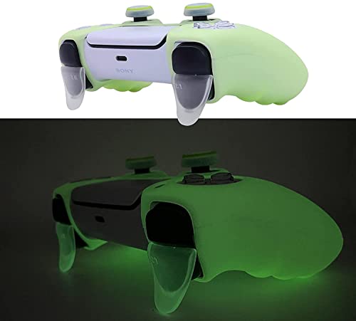 Hlrao Ps5 Controller Skins Silicone Grip Protective Case For Ps5 Dualshock 5 Controller + 8 Pcs Thumb Grips Caps & L2 R2 Trigger And 2 Grips Caps Glow In The Dark. #TOP5